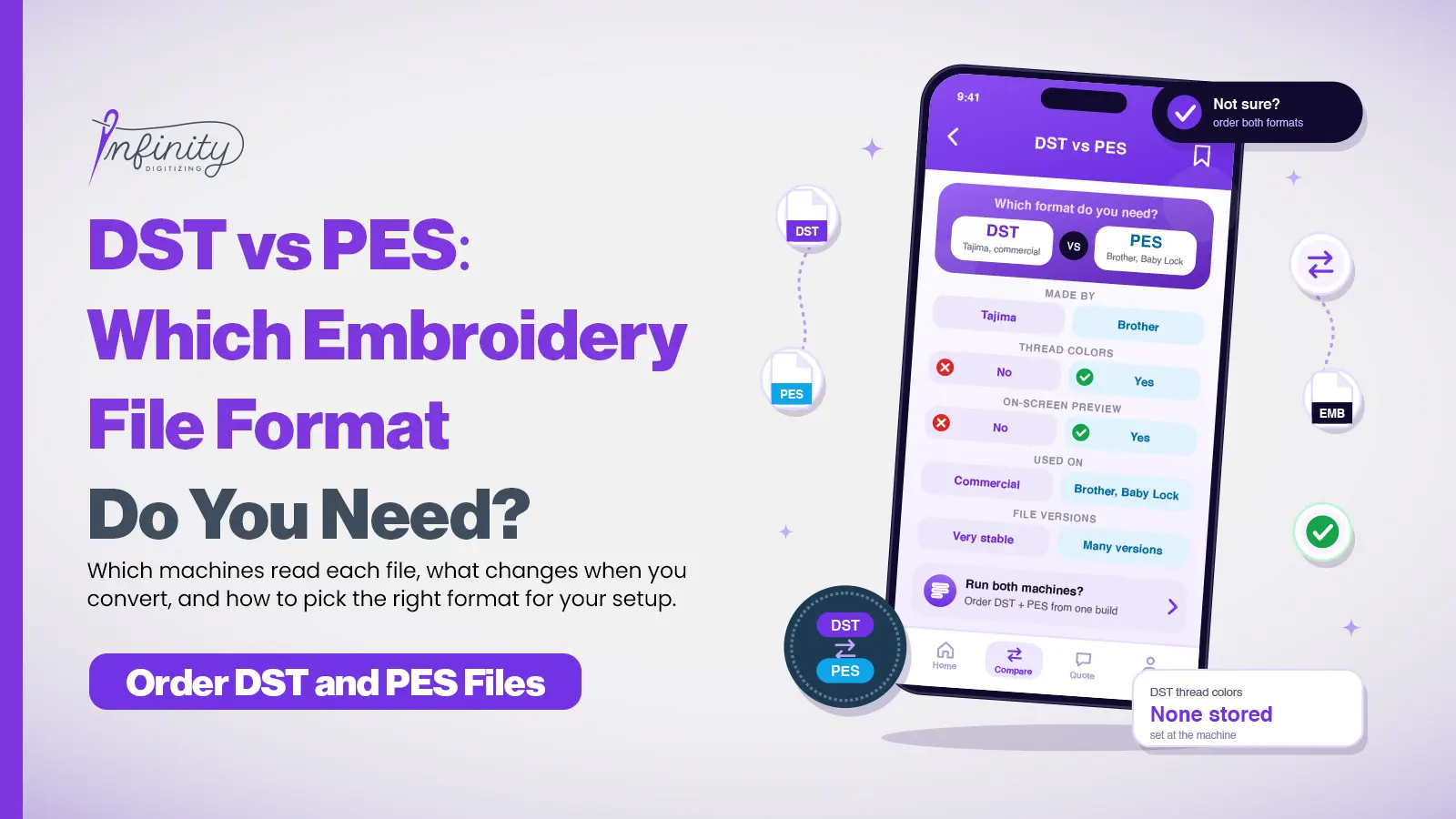 DST vs PES: Which Embroidery File Format Do You Need?