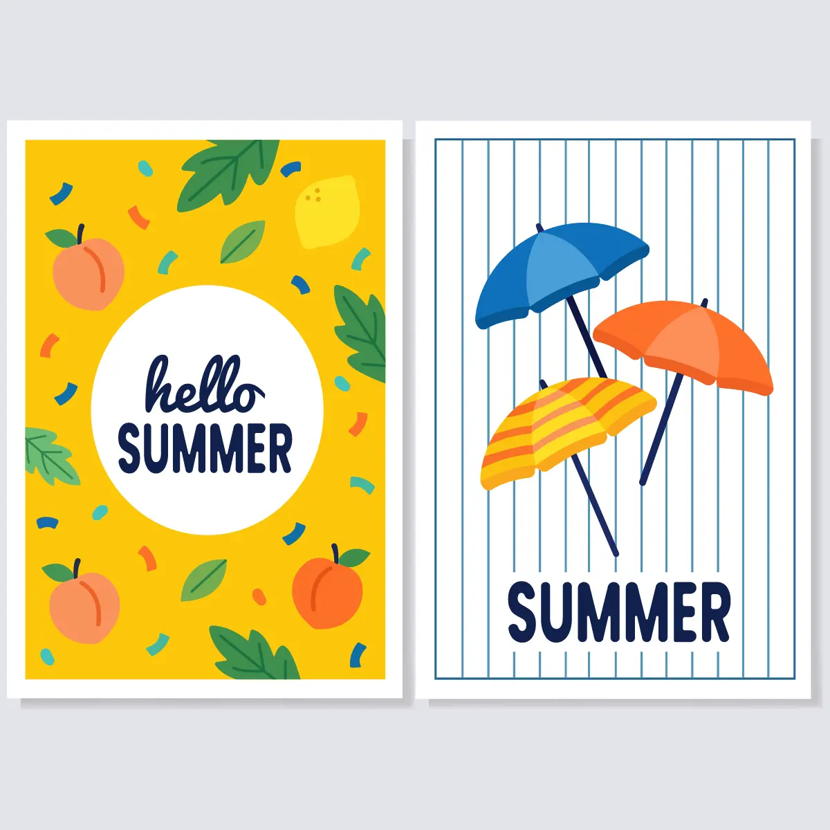 Hello Summer Umbrella Vector Design
