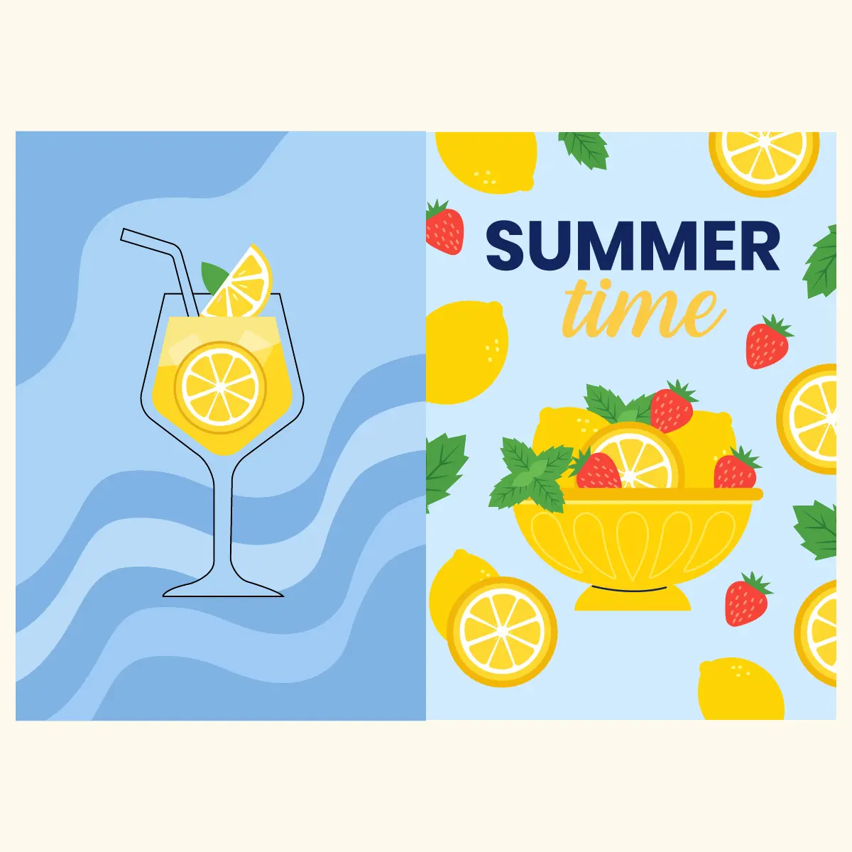 Summer Time Lemon Vector Design
