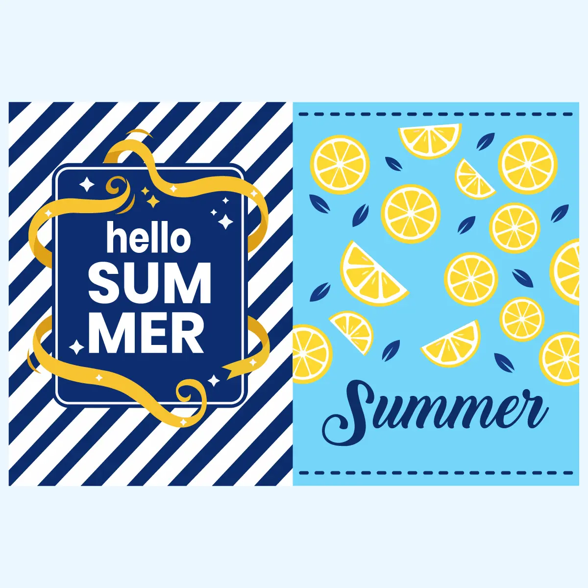 Hello Summer Lemon Vector Design